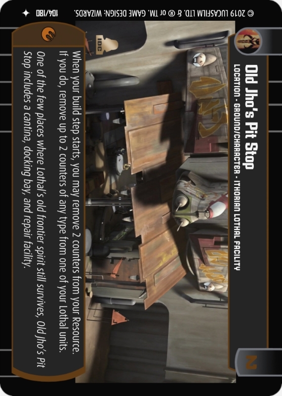 Old Jho's Pit Stop : A Location type card for Star Wars Trading Card Game (SWTCG)