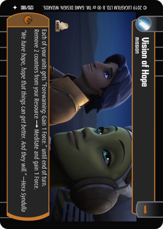 Vision of Hope : A Mission type card for Star Wars Trading Card Game (SWTCG)