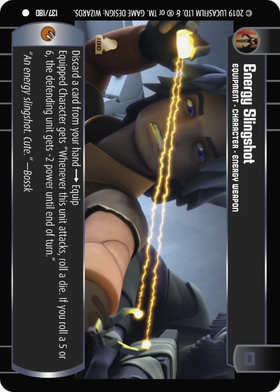 Energy Slingshot : A Equipment type card for Star Wars Trading Card Game (SWTCG)