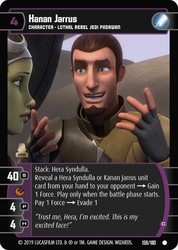 Kanan Jarrus (E) Card - Star Wars Trading Card Game