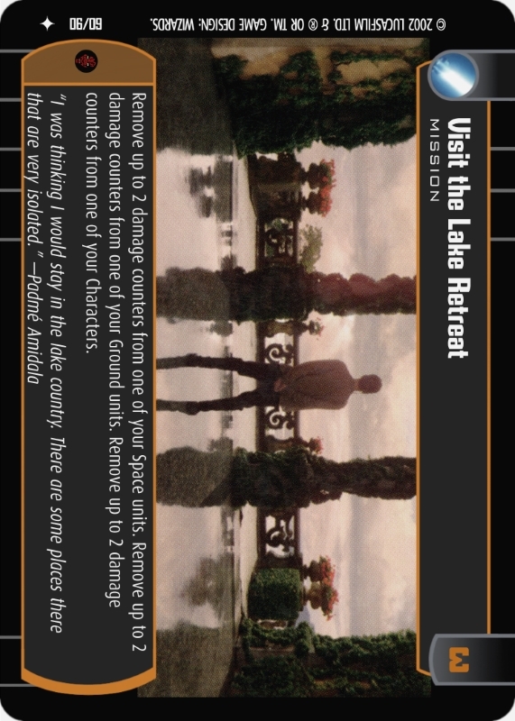 Visit the Lake Retreat : A Mission type card for Star Wars Trading Card Game (SWTCG)