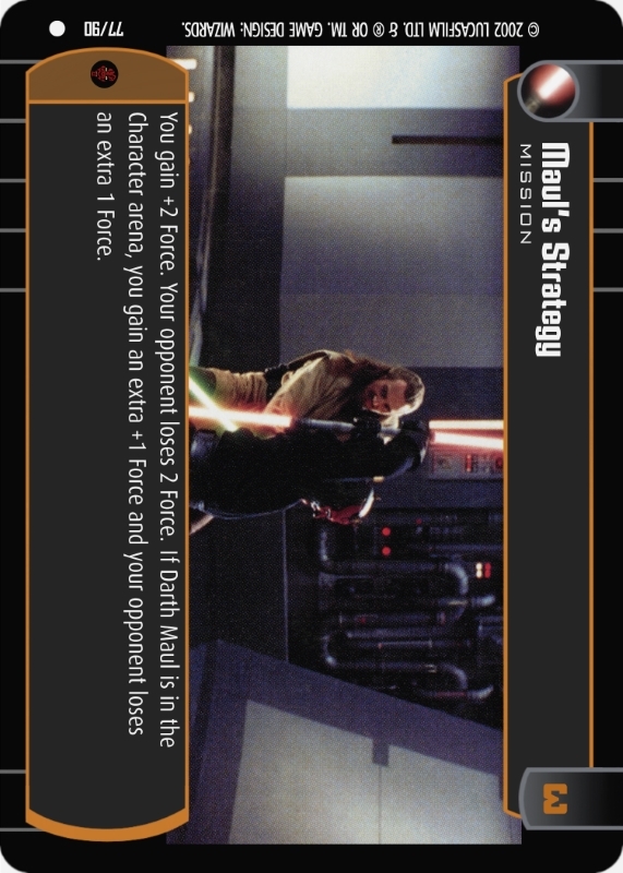 Maul's Strategy : A Mission type card for Star Wars Trading Card Game (SWTCG)