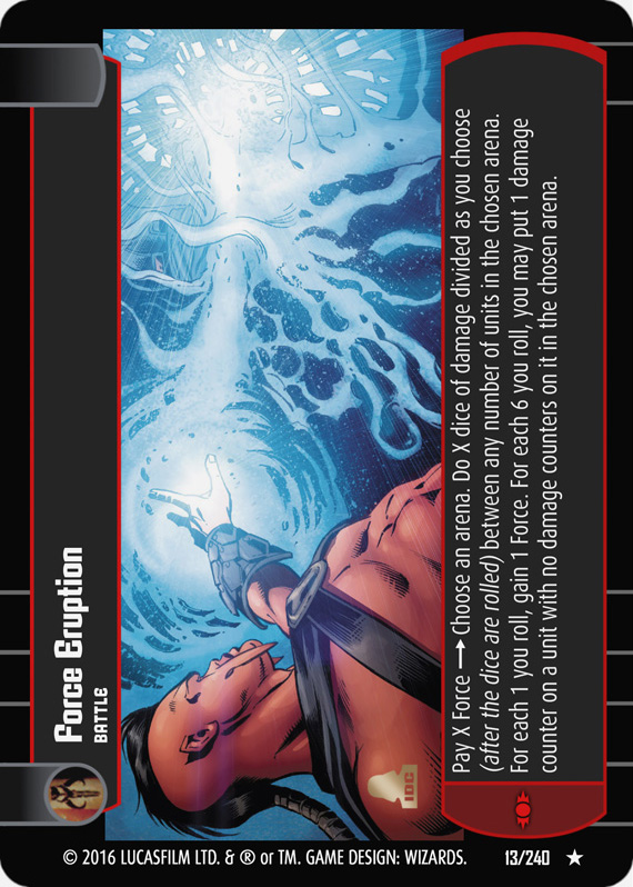 Force Eruption : A Battle type card for Star Wars Trading Card Game (SWTCG)