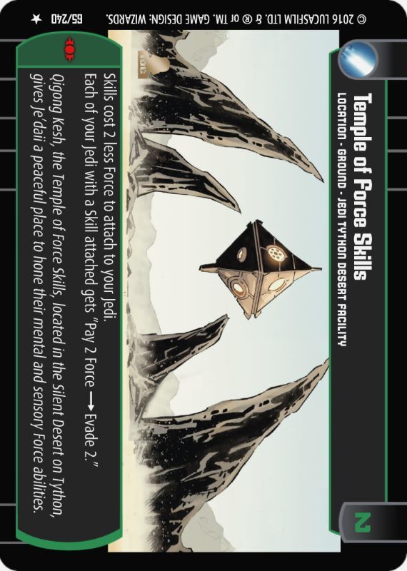 Temple of Force Skills : A Location type card for Star Wars Trading Card Game (SWTCG)