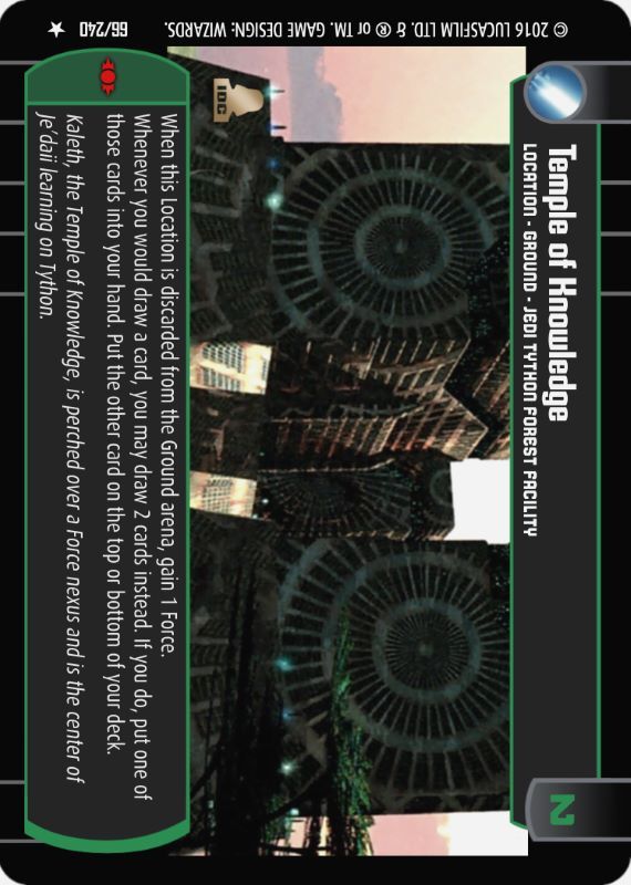 Temple of Knowledge : A Location type card for Star Wars Trading Card Game (SWTCG)