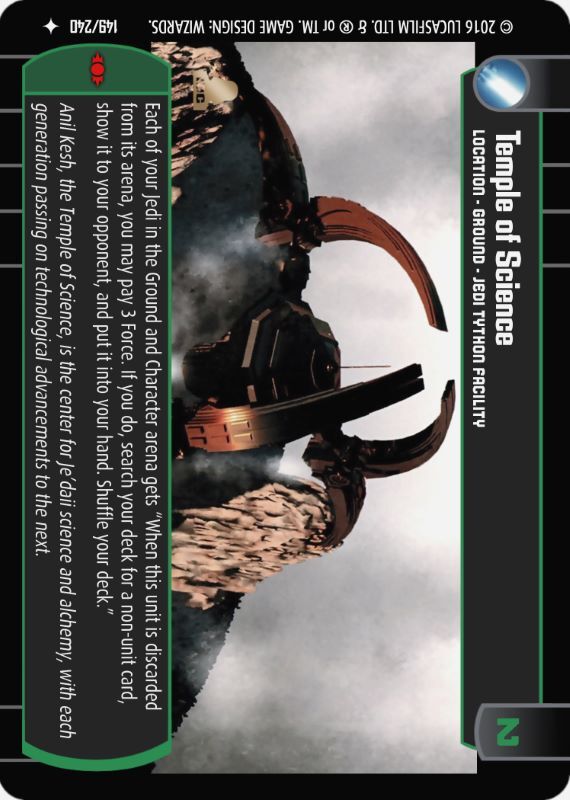 Temple of Science : A Location type card for Star Wars Trading Card Game (SWTCG)