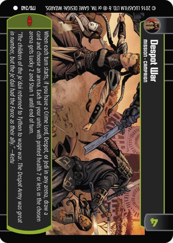 Despot War : A Mission type card for Star Wars Trading Card Game (SWTCG)