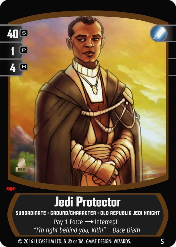 Jedi Protector Card - Star Wars Trading Card Game