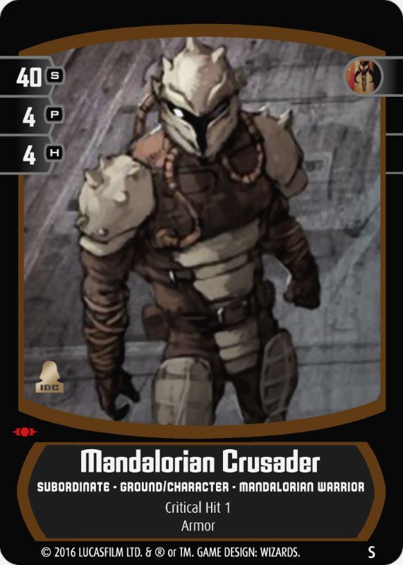 Mandalorian Crusader Card - Star Wars Trading Card Game