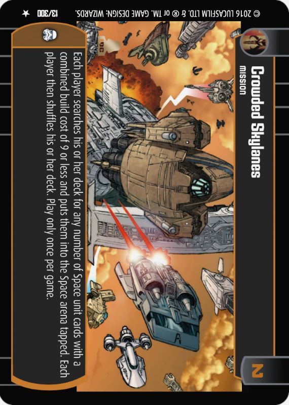 Crowded Skylanes : A Mission type card for Star Wars Trading Card Game (SWTCG)
