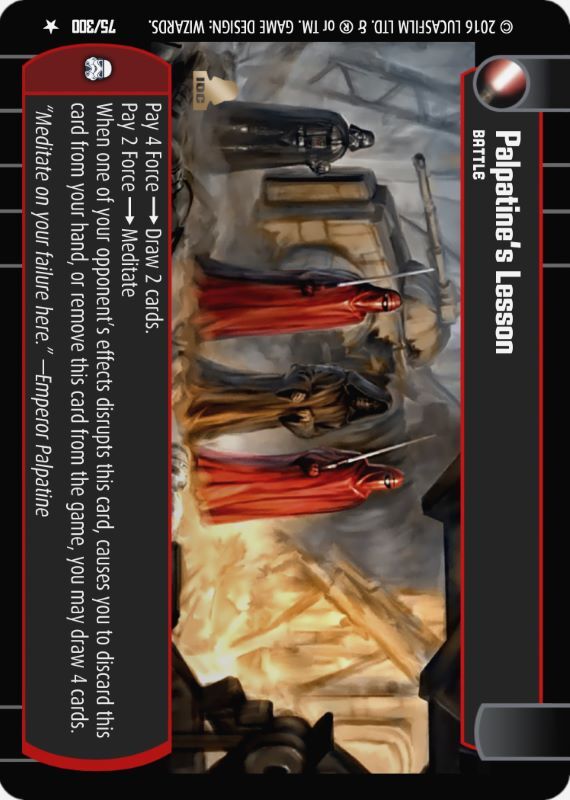 Palpatine's Lesson : A Battle type card for Star Wars Trading Card Game (SWTCG)