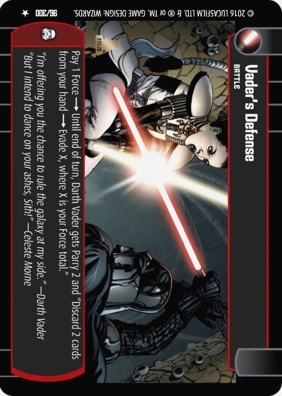 Vader's Defense : A Battle type card for Star Wars Trading Card Game (SWTCG)