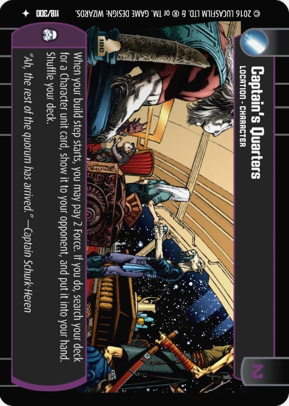 Captain's Quarters : A Location type card for Star Wars Trading Card Game (SWTCG)