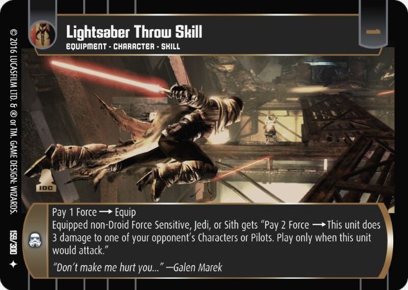Lightsaber Throw Skill