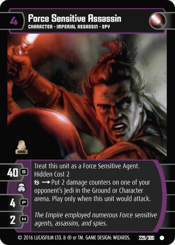 Force Sensitive Assassin Card - Star Wars Trading Card Game