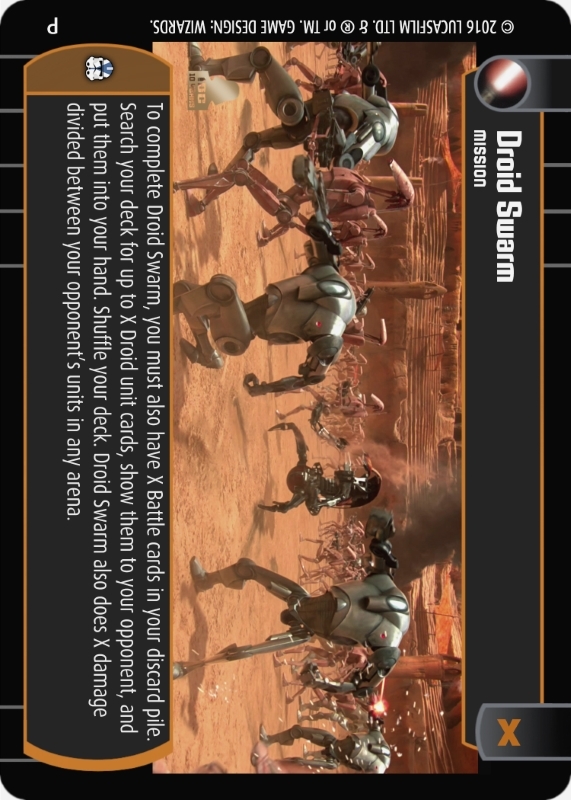 Droid Swarm : A Mission type card for Star Wars Trading Card Game (SWTCG)
