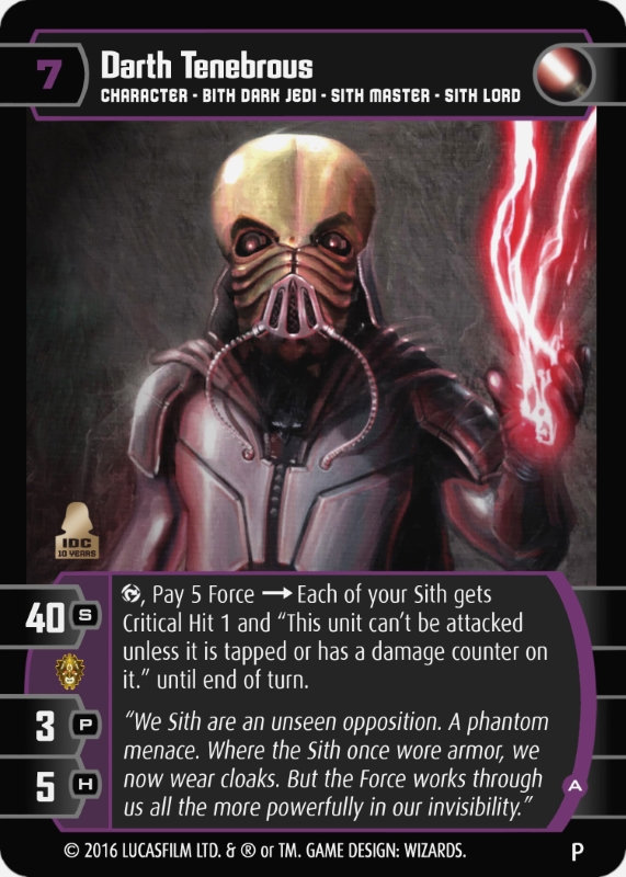 Darth Tenebrous (A) Card - Star Wars Trading Card Game
