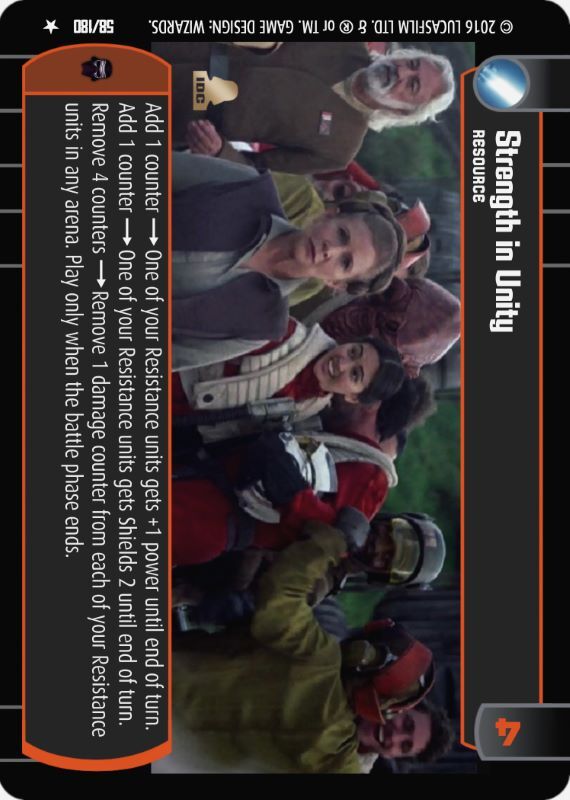 Strength in Unity : A Resource type card for Star Wars Trading Card Game (SWTCG)