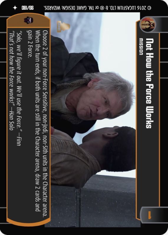 Not How the Force Works : A Mission type card for Star Wars Trading Card Game (SWTCG)