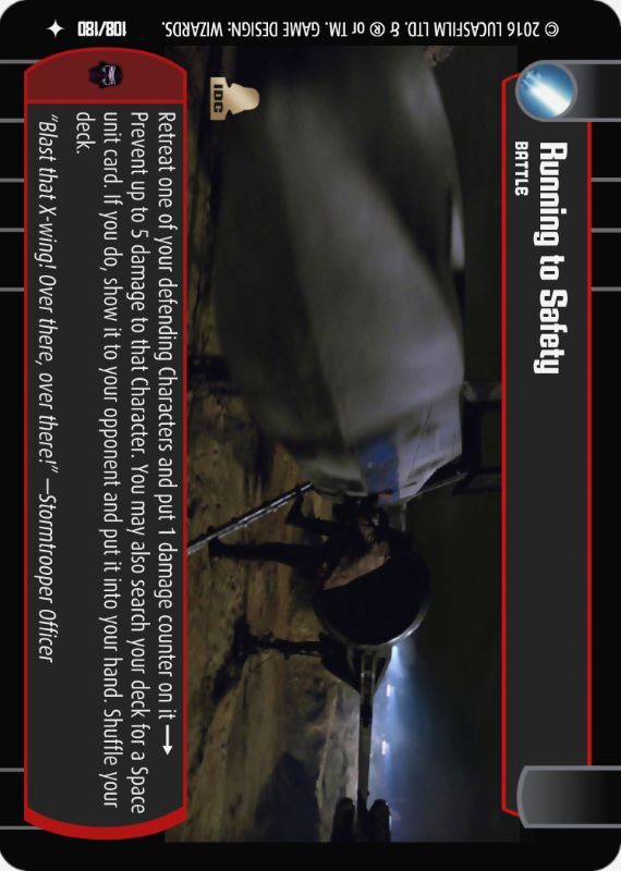 Running to Safety : A Battle type card for Star Wars Trading Card Game (SWTCG)
