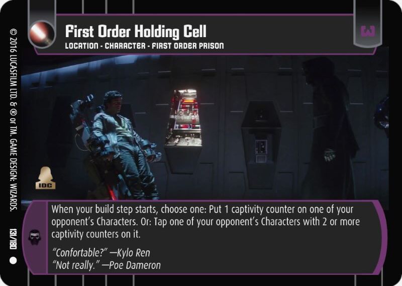 First Order Holding Cell Card - Star Wars Trading Card Game