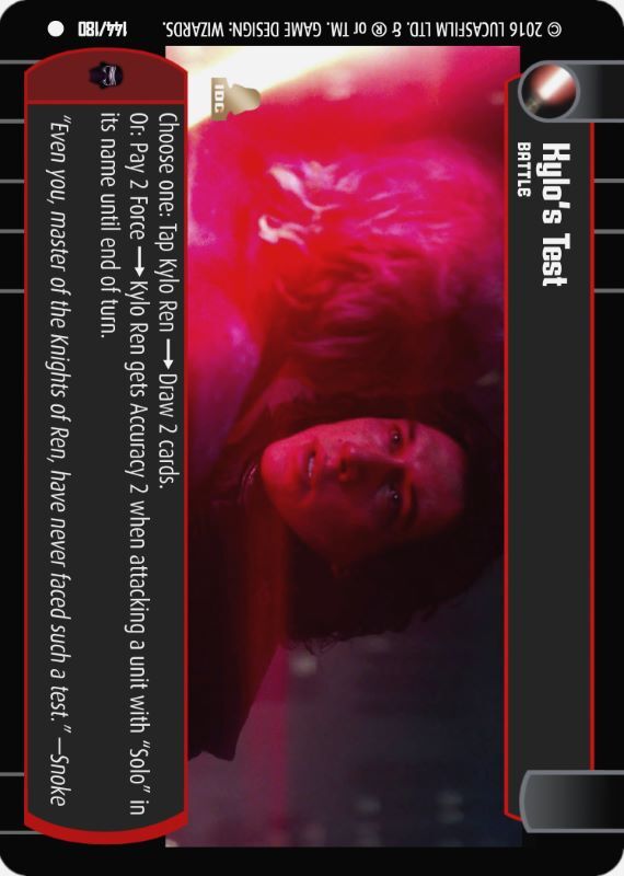 Kylo's Test : A Battle type card for Star Wars Trading Card Game (SWTCG)