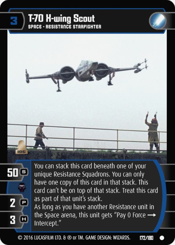 T 70 X Wing Scout Card Star Wars Trading Card Game