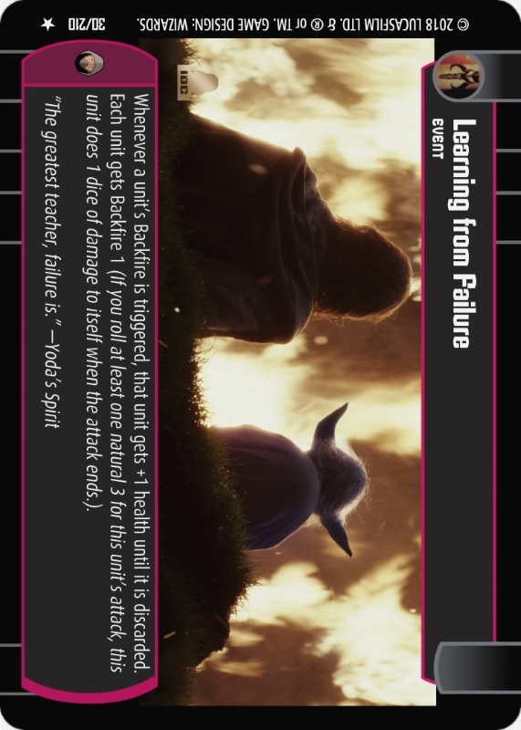 Learning from Failure : A Event type card for Star Wars Trading Card Game (SWTCG)