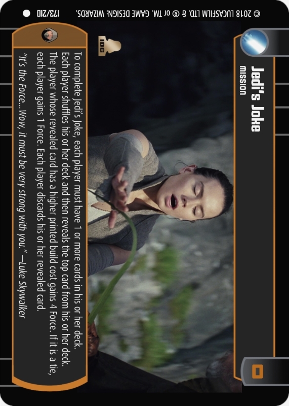 Jedi's Joke : A Mission type card for Star Wars Trading Card Game (SWTCG)