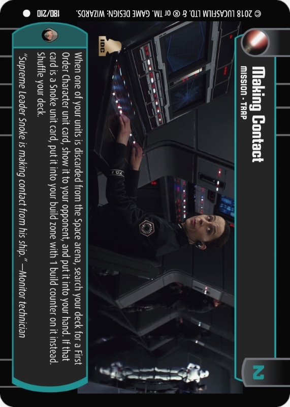 Making Contact : A Mission type card for Star Wars Trading Card Game (SWTCG)