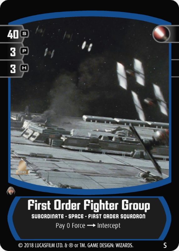 First Order Fighter Group Card - Star Wars Trading Card Game