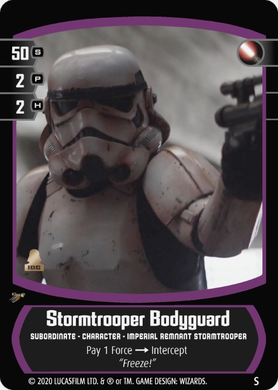 Stormtrooper Bodyguard Card - Star Wars Trading Card Game