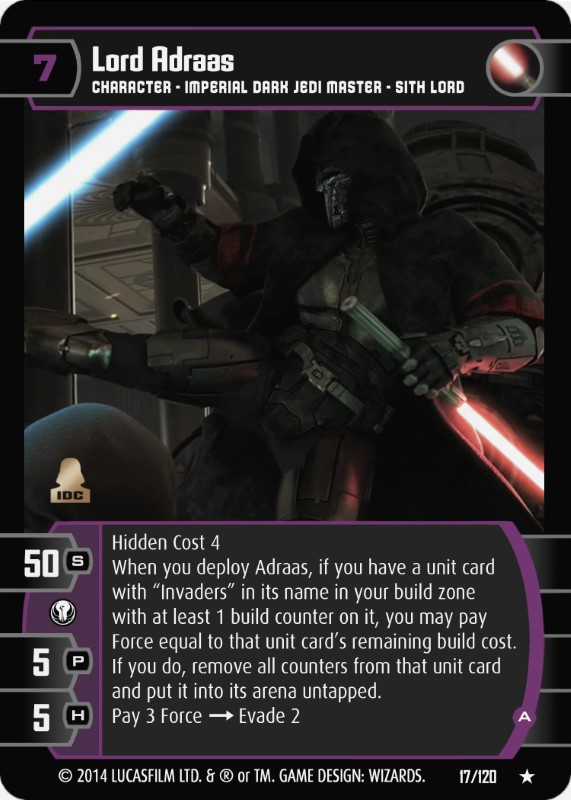 Lord Adraas (A) Card - Star Wars Trading Card Game