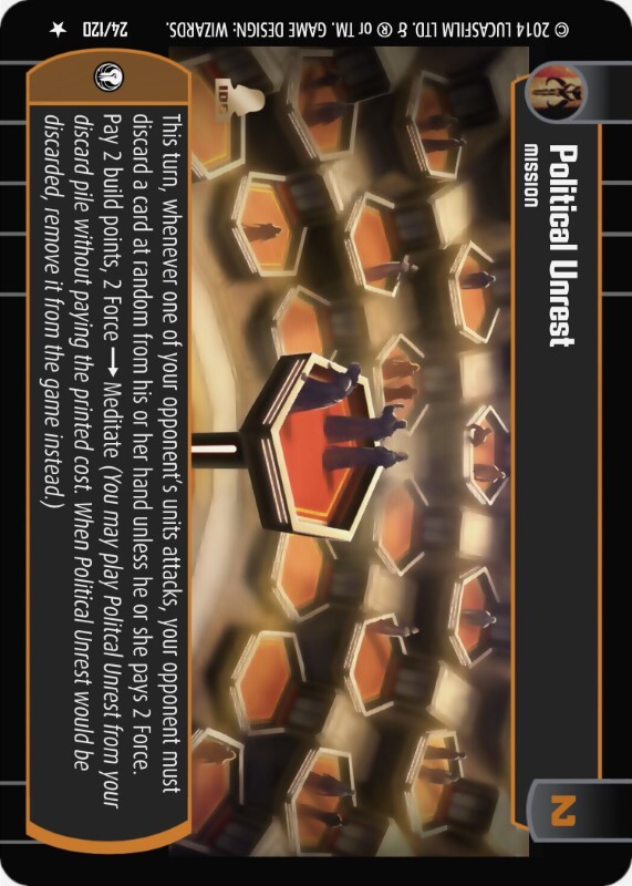 Political Unrest : A Mission type card for Star Wars Trading Card Game (SWTCG)