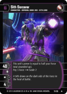 Sith Sorcerer Card - Star Wars Trading Card Game
