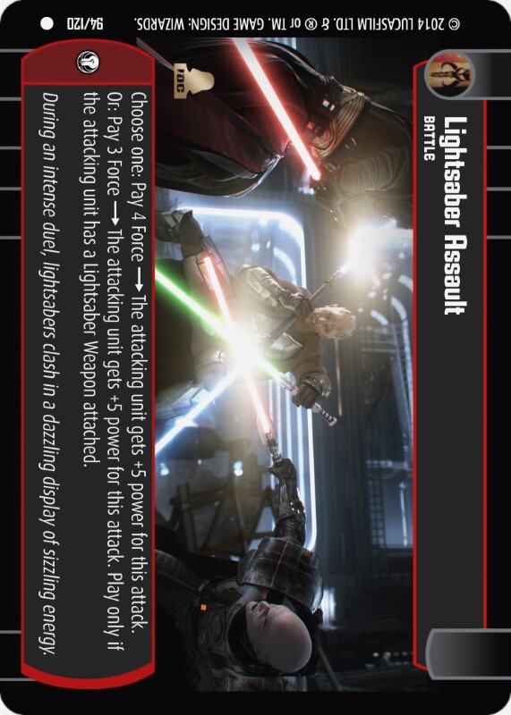 Lightsaber Assault : A Battle type card for Star Wars Trading Card Game (SWTCG)