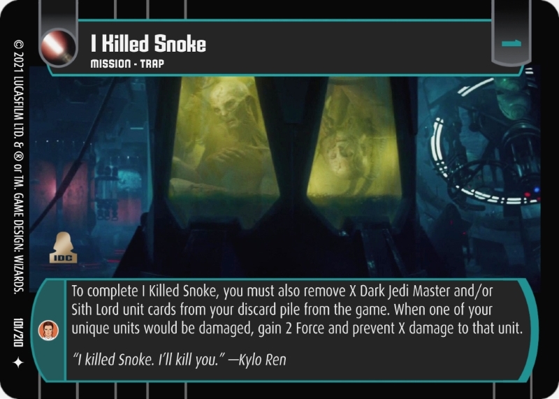I Killed Snoke Card Star Wars Trading Card Game