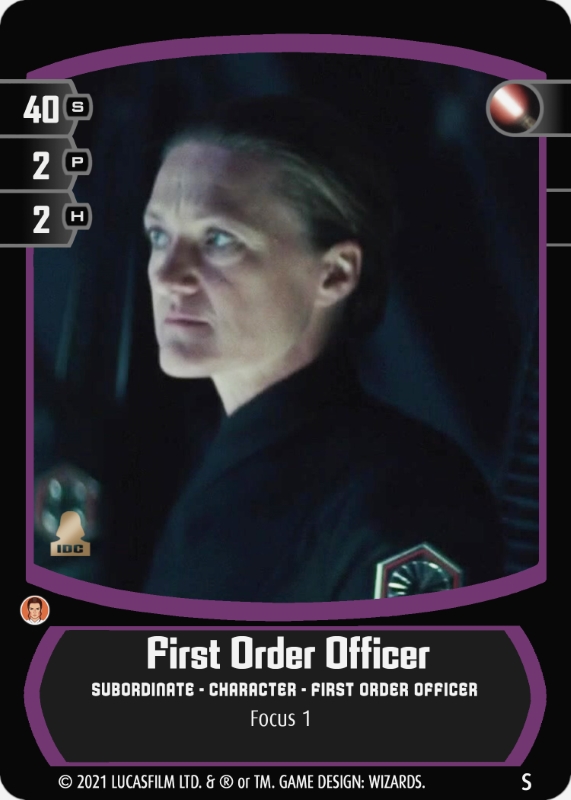 First Order Officer Card - Star Wars Trading Card Game