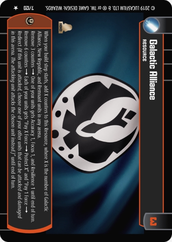 Galactic Alliance : A Resource type card for Star Wars Trading Card Game (SWTCG)