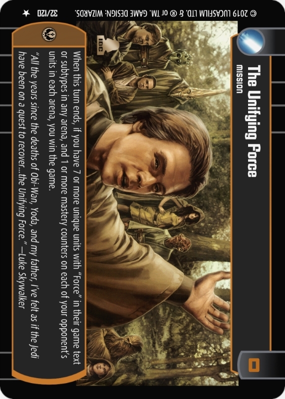 The Unifying Force : A Mission type card for Star Wars Trading Card Game (SWTCG)