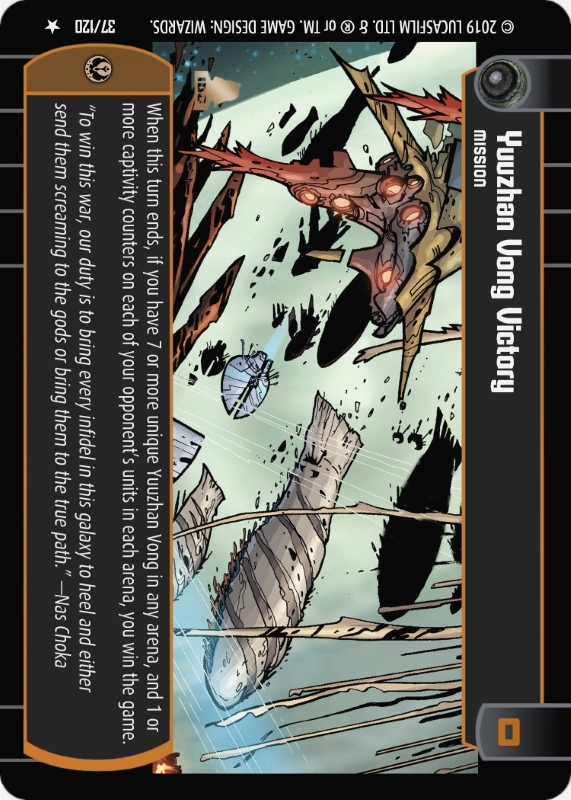 Yuuzhan Vong Victory : A Mission type card for Star Wars Trading Card Game (SWTCG)