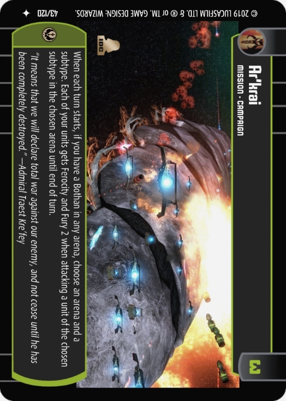 Ar'kai : A Mission type card for Star Wars Trading Card Game (SWTCG)