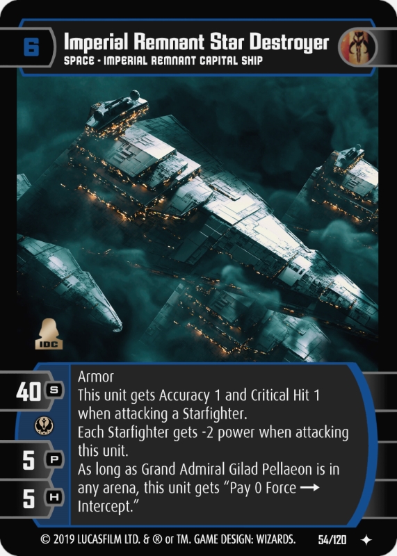 Imperial Destroyer Card - Star Wars Trading Card