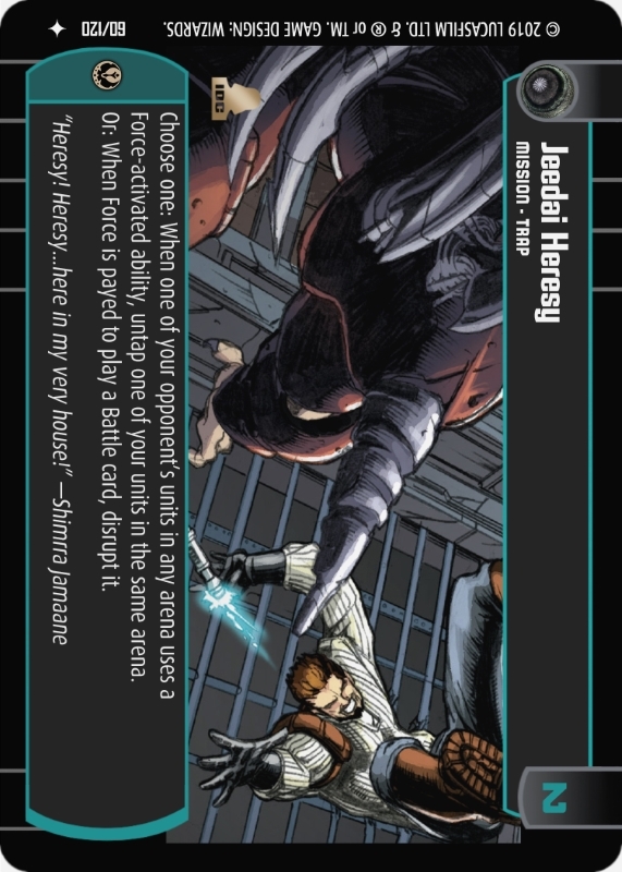 Jeedai Heresy : A Mission type card for Star Wars Trading Card Game (SWTCG)