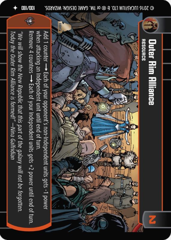 Outer Rim Alliance : A Resource type card for Star Wars Trading Card Game (SWTCG)