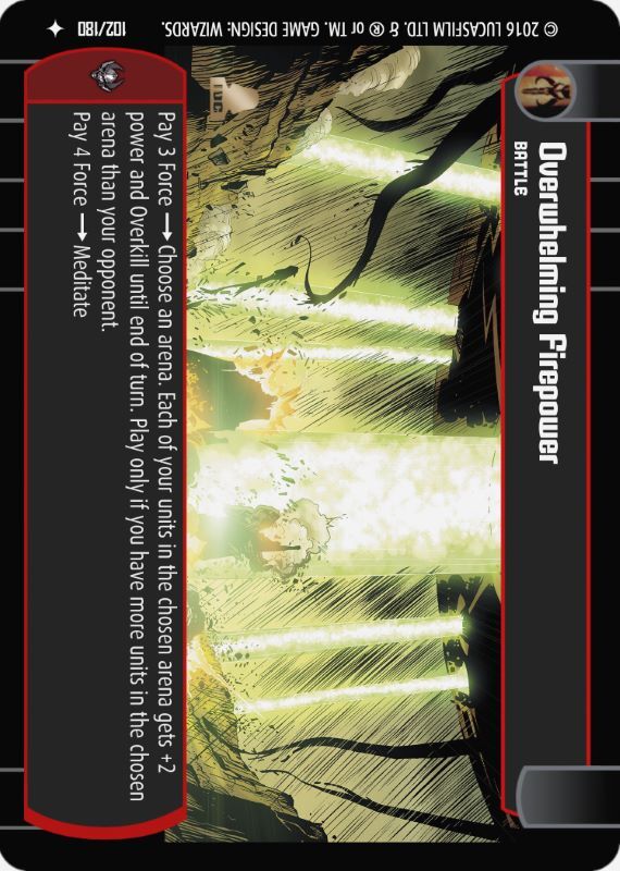 Overwhelming Firepower : A Battle type card for Star Wars Trading Card Game (SWTCG)