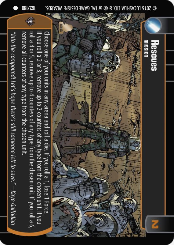Rescues : A Mission type card for Star Wars Trading Card Game (SWTCG)